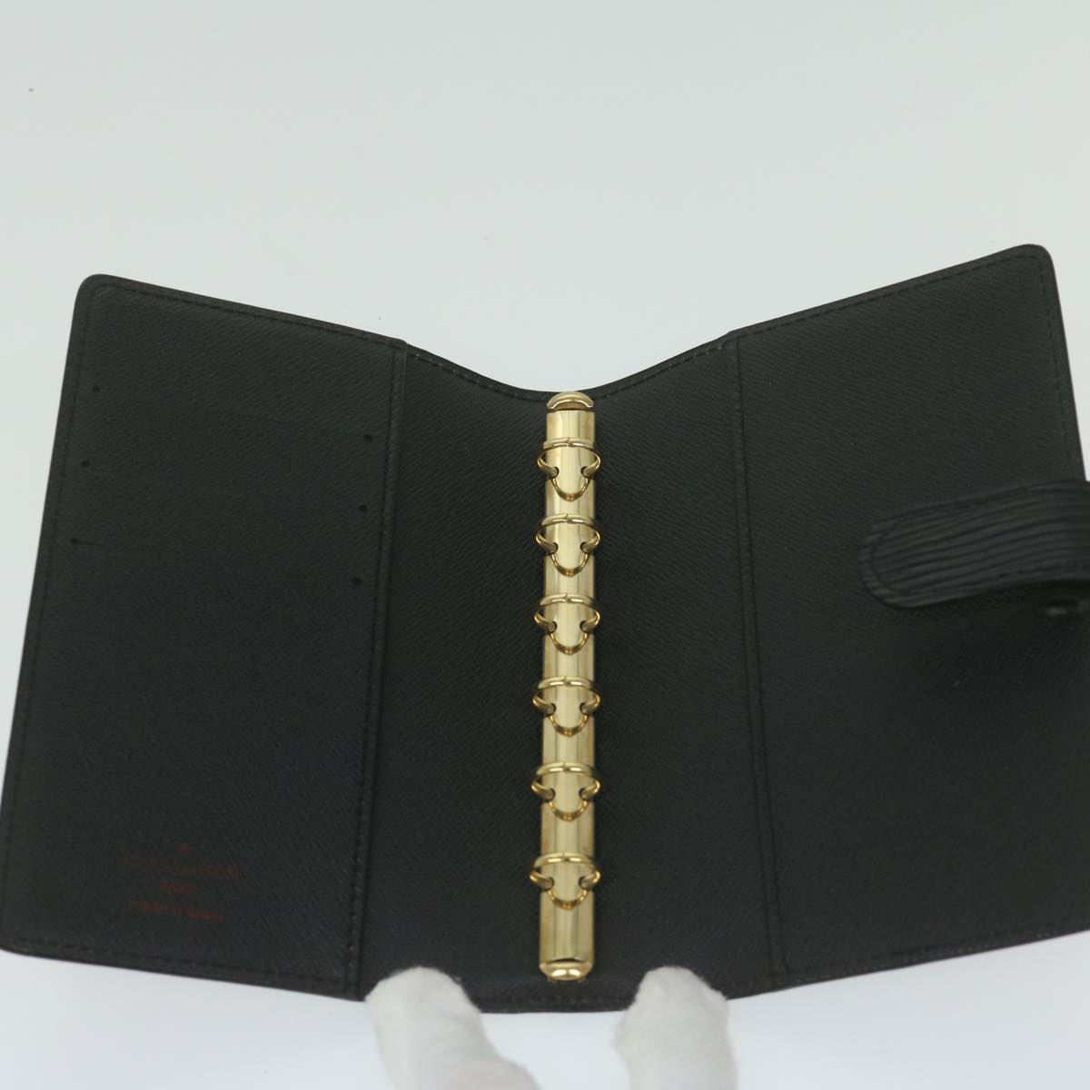 LOUIS VUITTON Epi Agenda PM Day Planner Cover Black R20052 LV Auth ki4021
