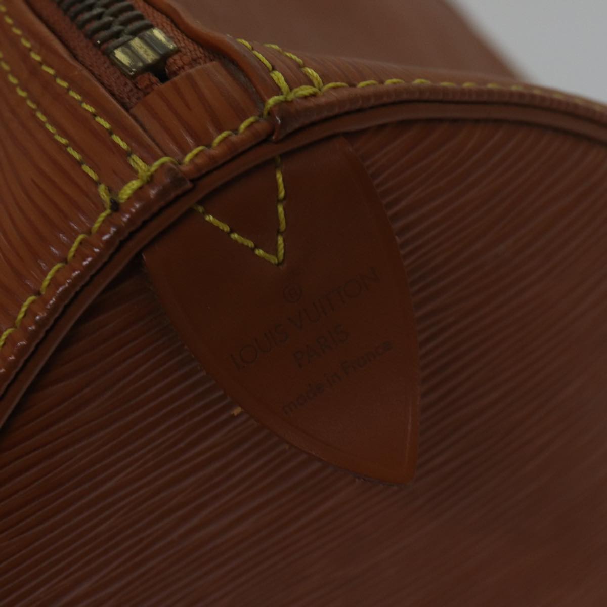 LOUIS VUITTON Epi Keepall 60 Boston Bag Brown Zipangu Gold M42948 LV Auth ki4860