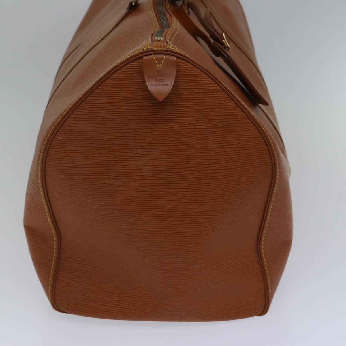 LOUIS VUITTON Epi Keepall 60 Boston Bag Brown Zipangu Gold M42948 LV Auth ki4860