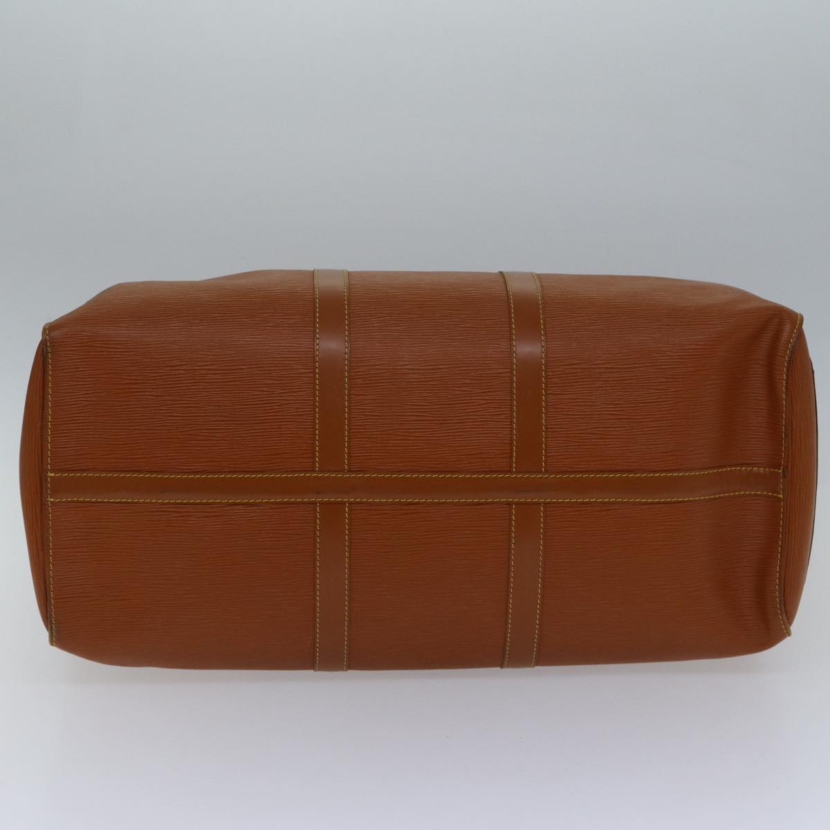 LOUIS VUITTON Epi Keepall 60 Boston Bag Brown Zipangu Gold M42948 LV Auth ki4860