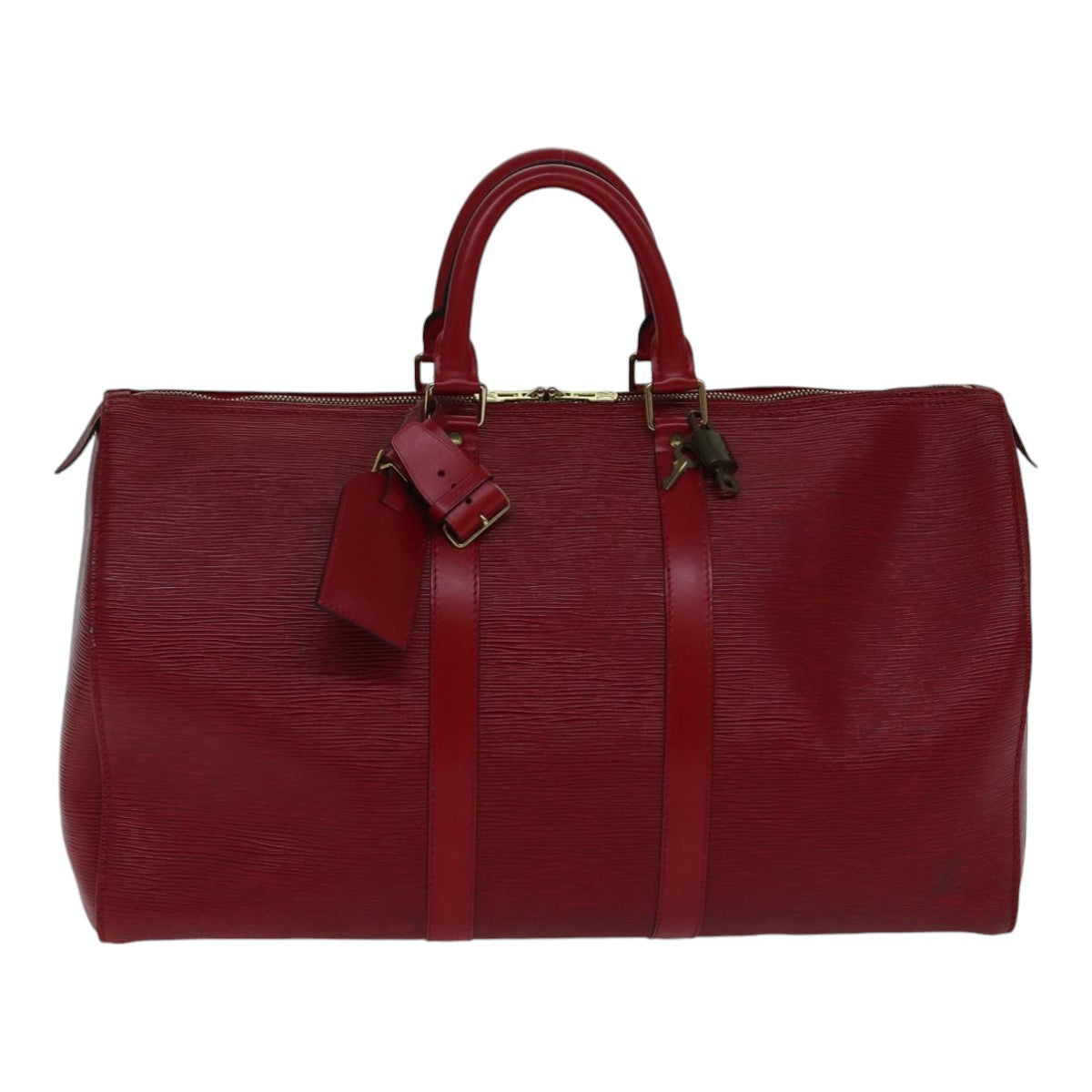 LOUIS VUITTON Epi Keepall 45 Boston Bag Red M42977 LV Auth ki4861