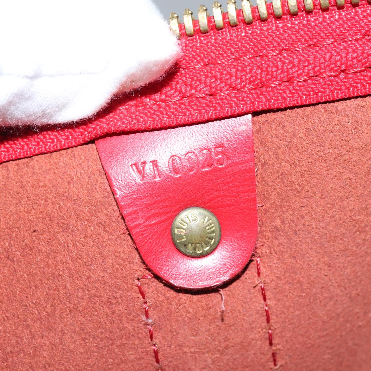 LOUIS VUITTON Epi Keepall 45 Boston Bag Red M42977 LV Auth ki4861