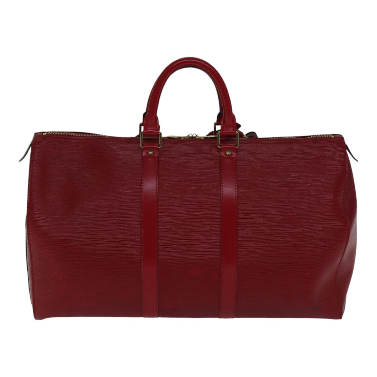 LOUIS VUITTON Epi Keepall 45 Boston Bag Red M42977 LV Auth ki4861
