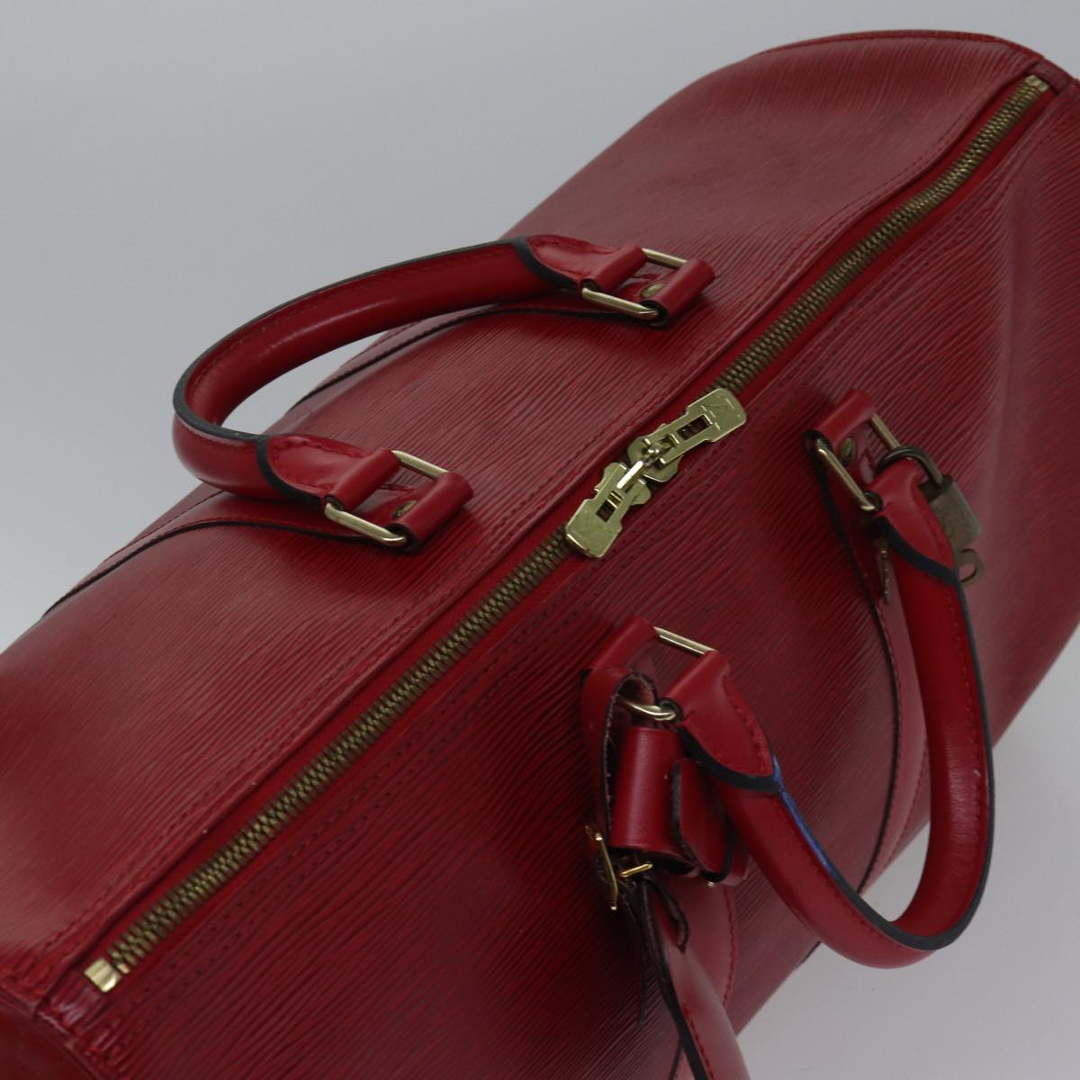 LOUIS VUITTON Epi Keepall 45 Boston Bag Red M42977 LV Auth ki4861