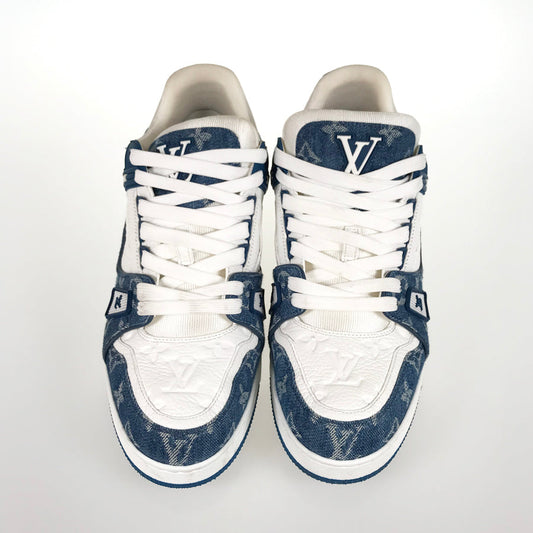 LOUIS VUITTON Monogram Denim LV trainer line 1A9JGW Men's Sneakers