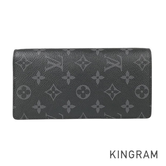LOUIS VUITTON Monogram Eclipse Portefeuille Brazza M61697 Long wallet bifold