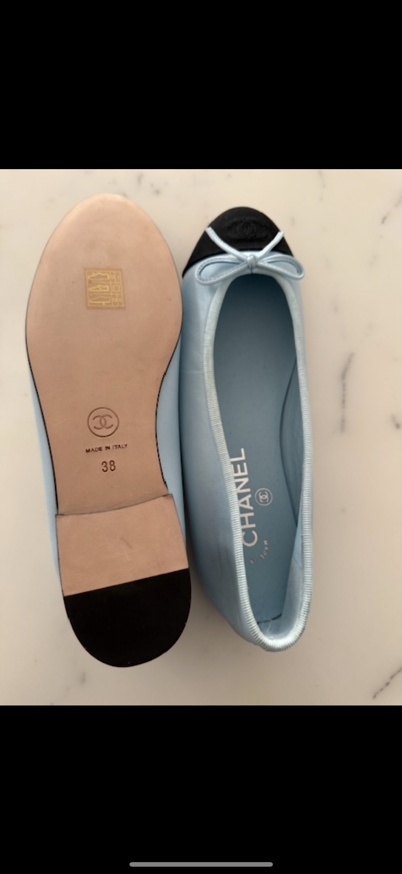 Chanel Blue Ballet Flats