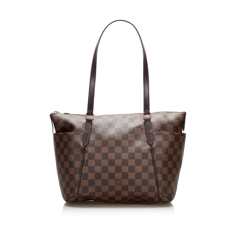 Louis Vuitton Damier Totally PM Handbag Tote Bag Ebene Brown PVC Leather
