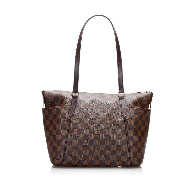 Louis Vuitton Damier Totally PM Handbag Tote Bag Ebene Brown PVC Leather