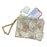 Au Fils du Temps Logo   Silk Scarf Wristlet Bag