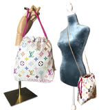 LV Murakami Monogram   Silk Scarf Drawstring Crossbody Bag