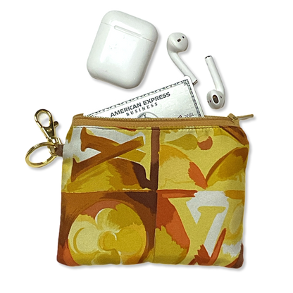 Au Fils du Temps Logo   Silk Scarf Coffee Run Keychain Bag
