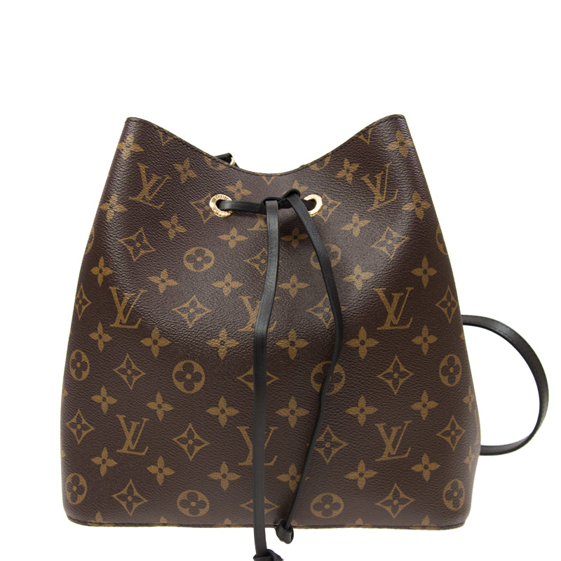 Louis Vuitton Shoulder Bag Neonoe Leather Monogram Black