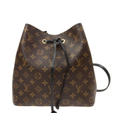 Louis Vuitton Shoulder Bag Neonoe Leather Monogram Black