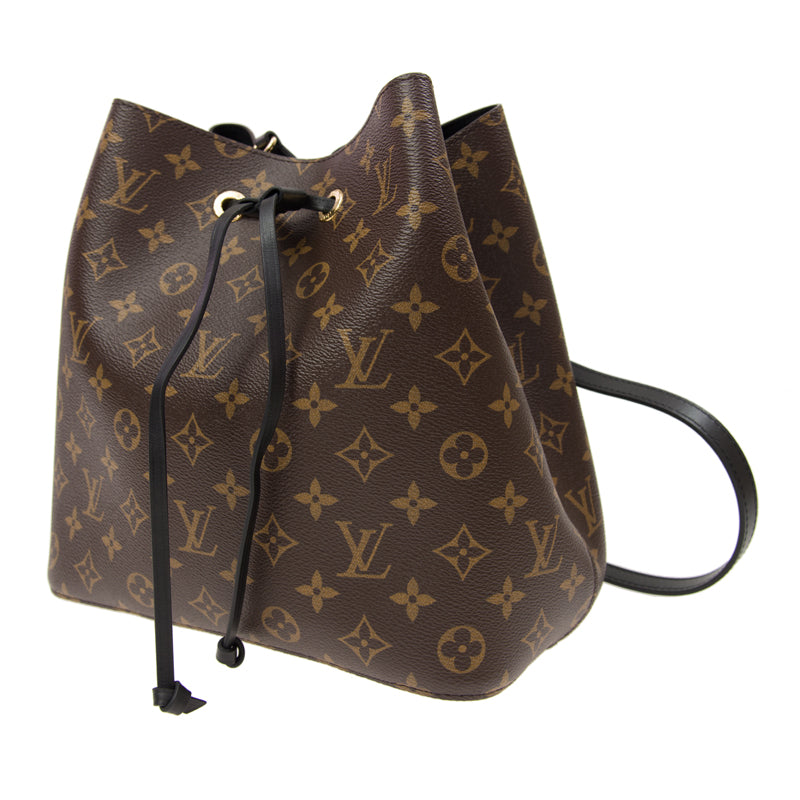 Louis Vuitton Shoulder Bag Neonoe Leather Monogram Black