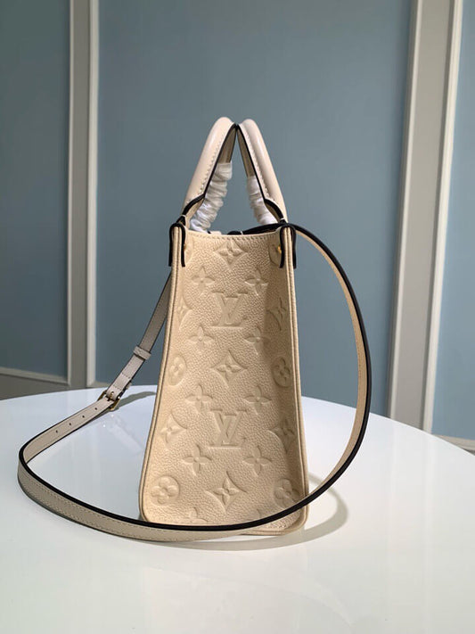 M45653 OnTheGo PM Monogram Empreinte leather white 25cm