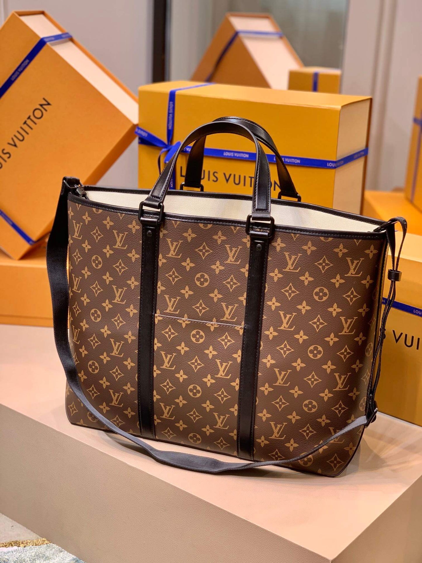M45733 WEEKEND TOTE GM Monogram Macassar 38.5CM