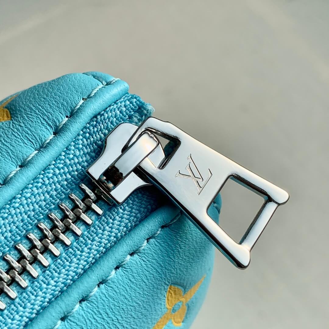 M57793 Pochette Coussin PM Monogram 26cm light blue yellow cowhide-leather