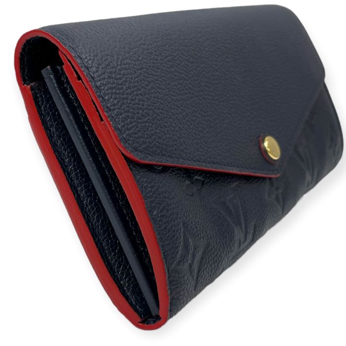 Louis Vuitton Monogram Implant Marine Rouge Portefeuille Sarah Wallet