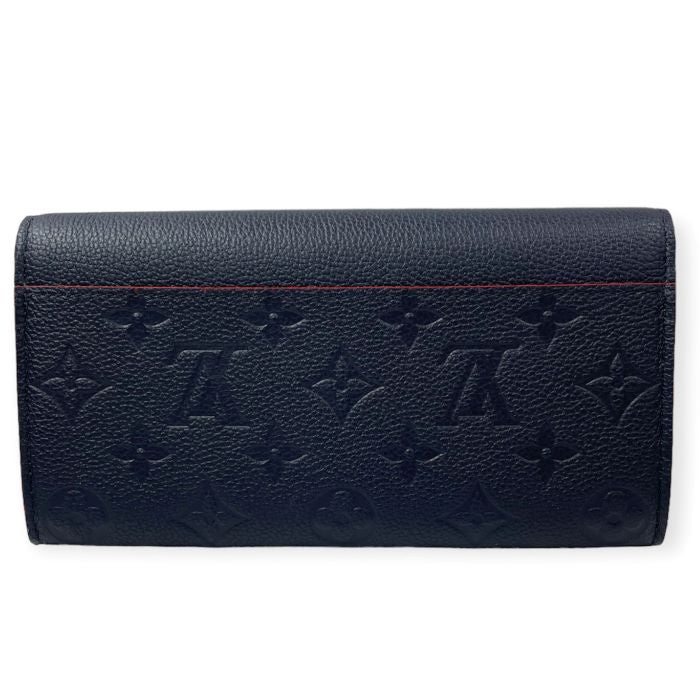 Louis Vuitton Monogram Implant Marine Rouge Portefeuille Sarah Wallet