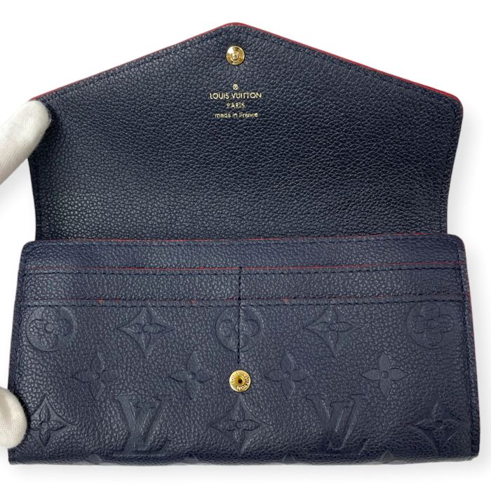 Louis Vuitton Monogram Implant Marine Rouge Portefeuille Sarah Wallet
