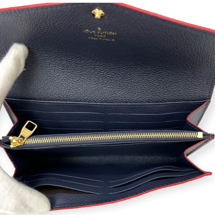 Louis Vuitton Monogram Implant Marine Rouge Portefeuille Sarah Wallet