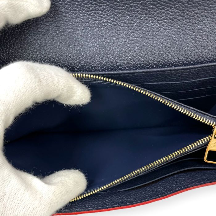 Louis Vuitton Monogram Implant Marine Rouge Portefeuille Sarah Wallet