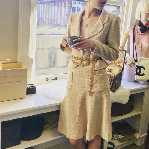 CHANEL wool skirt suit