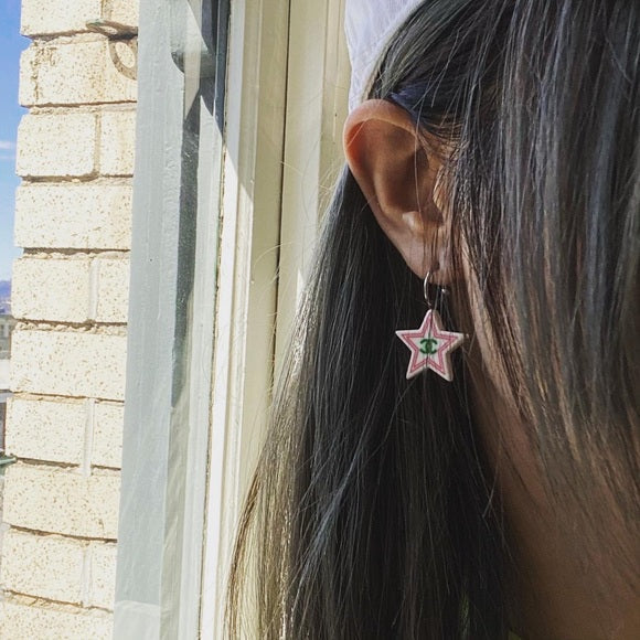 CHANEL   two colour star earrings (ND)
