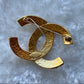 CHANEL   CC logo brooch