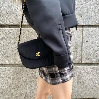 CHANEL   24k gold cloth shoulder bag