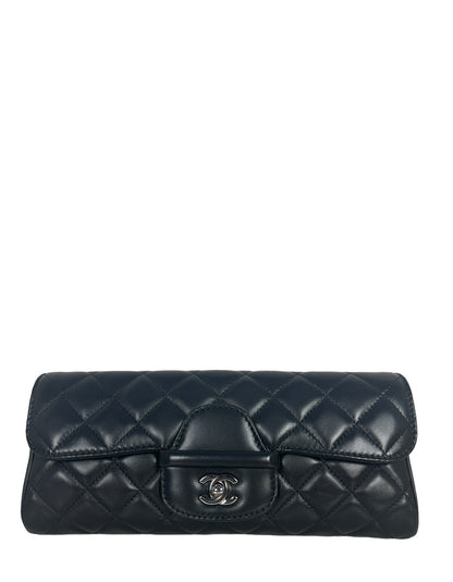 Chanel Black Lambskin CC Coco Loop Clutch