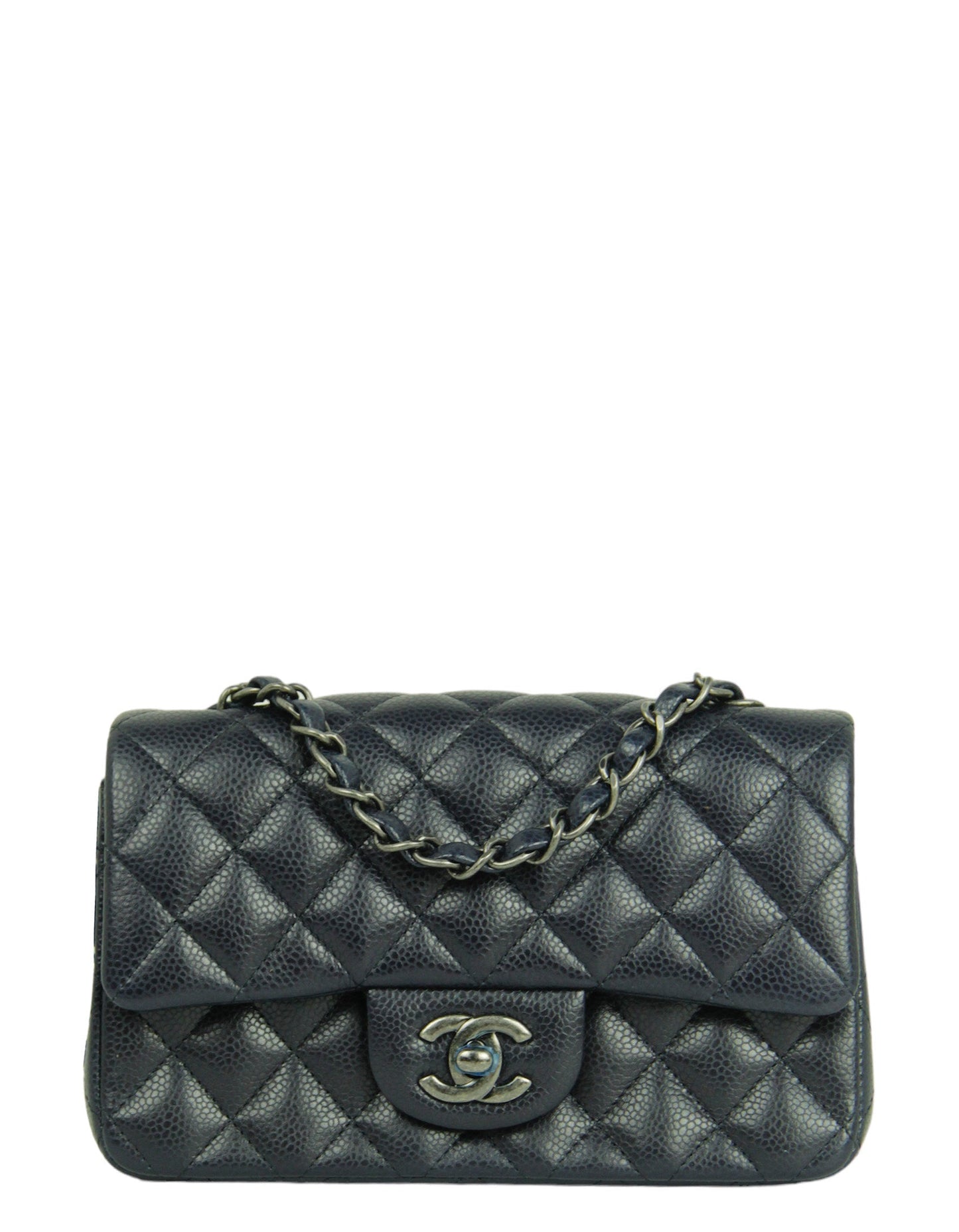Chanel Dark Navy Caviar Rectangular Mini Flap