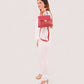 Maroon mini top-handle bag