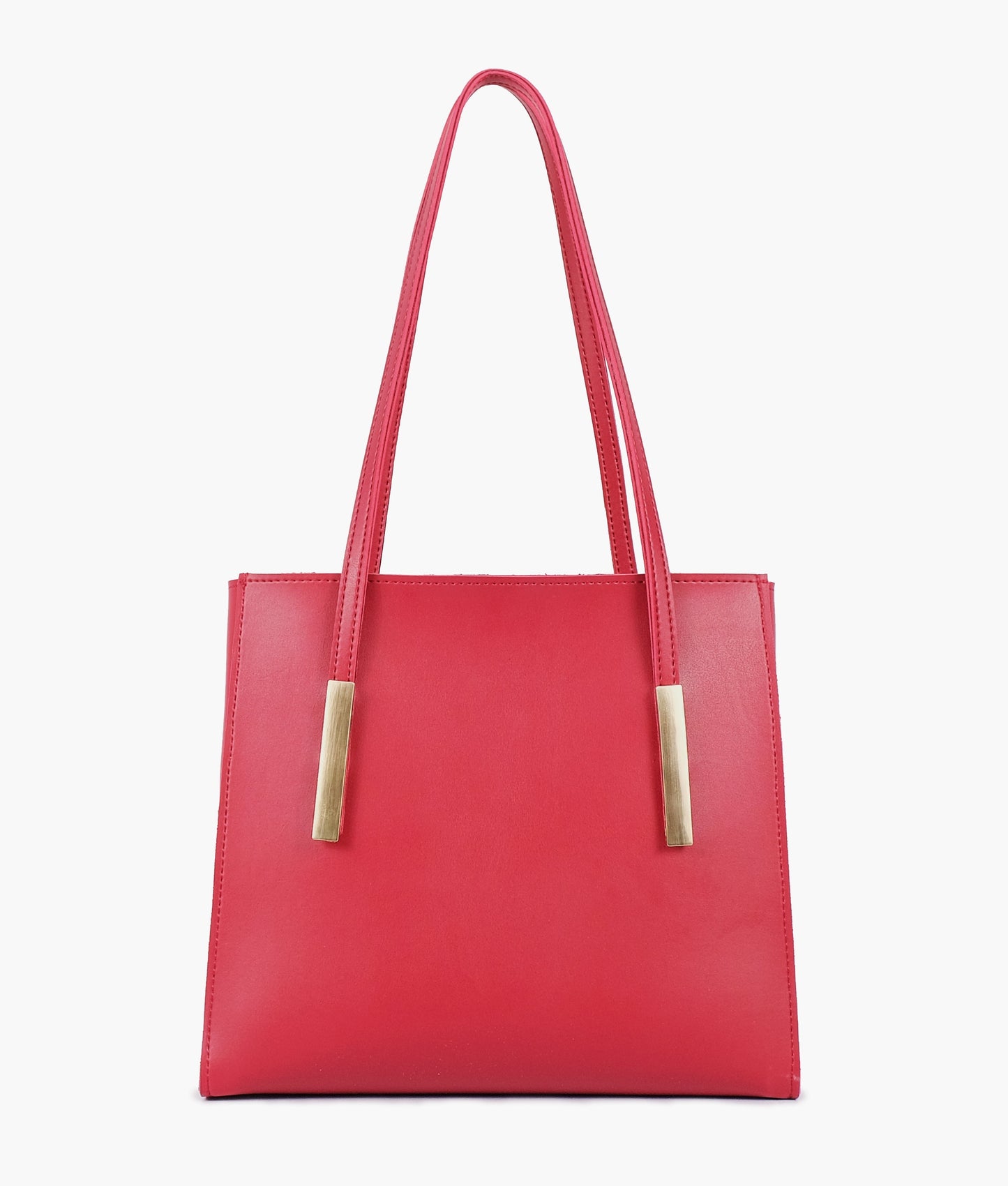 Maroon zipper shoulder bag with long handle