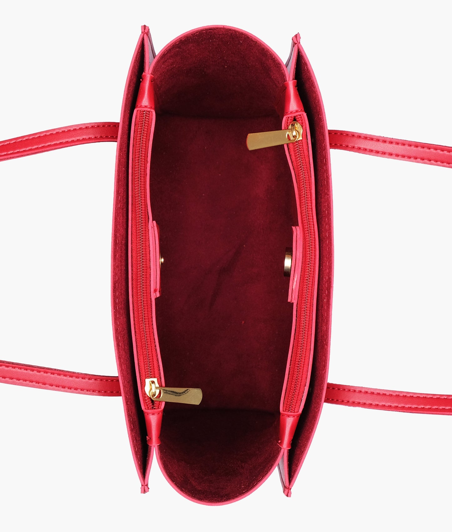 Maroon zipper shoulder bag with long handle