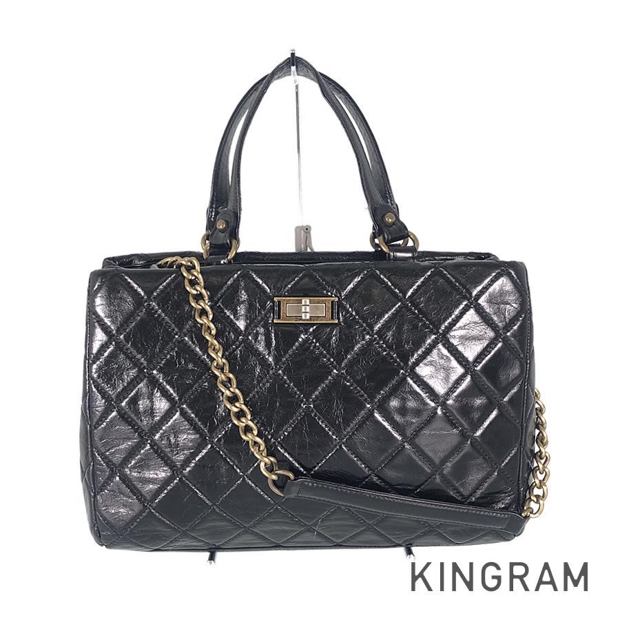 CHANEL Matelasse 2WAY Chain Shoulder   Processing Gold Hardware Tote Bag