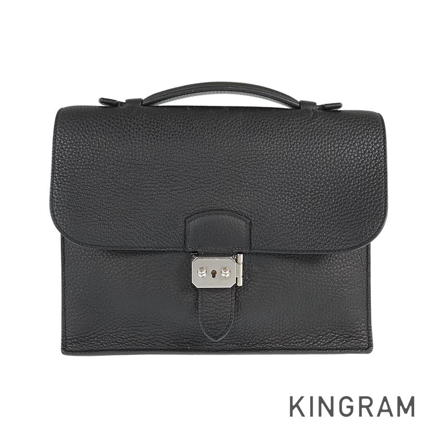 HERMES Sac Adepeche 27 ?N engraved SilverHardware made in 2010 Briefcase