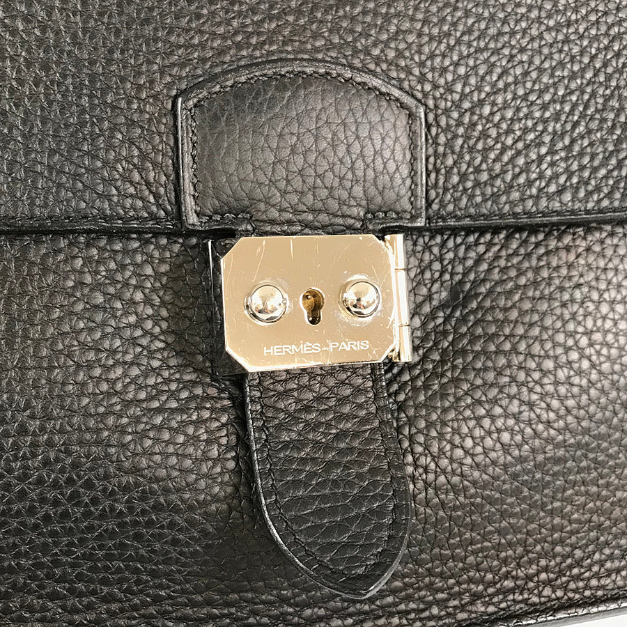 HERMES Sac Adepeche 27 ?N engraved SilverHardware made in 2010 Briefcase