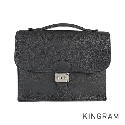 HERMES Sac Adepeche 27 ?N engraved SilverHardware made in 2010 Briefcase