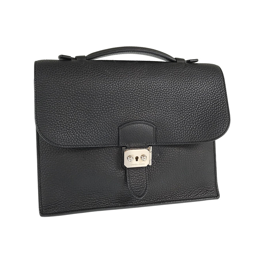 HERMES Sac Adepeche 27 ?N engraved SilverHardware made in 2010 Briefcase
