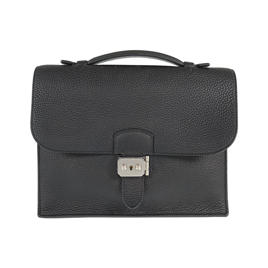 HERMES Sac Adepeche 27 ?N engraved SilverHardware made in 2010 Briefcase