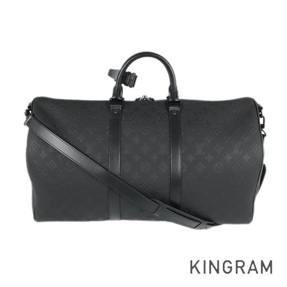 LOUIS VUITTON Monogram Taurillon Clemence keepall Bandouliere 50 Boston bag