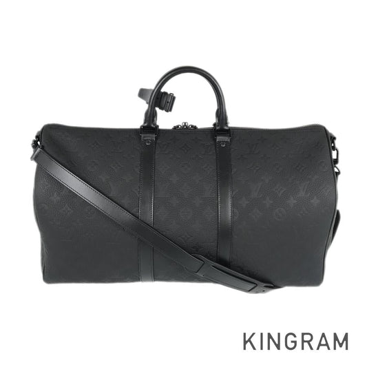 LOUIS VUITTON Monogram Taurillon Clemence keepall Bandouliere 50 Boston bag