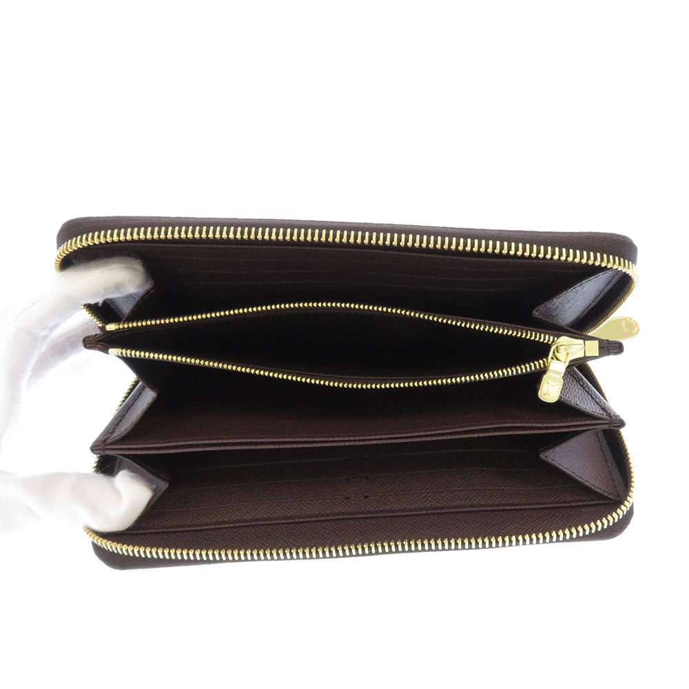 LOUIS VUITTON Zippy Wallet BrownN41661 Damier Ebene Canvas