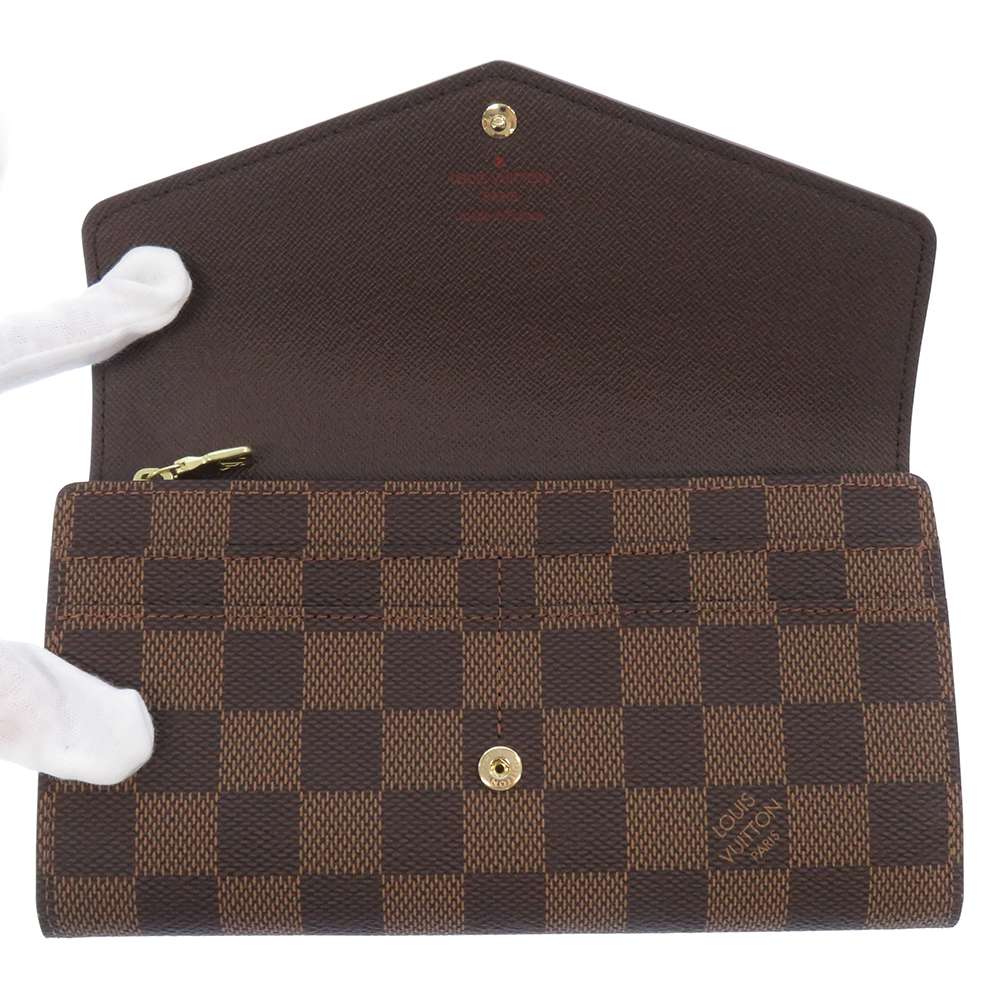 LOUIS VUITTON Portefeuille Sarah BrownN63209 Damier Ebene Canvas