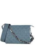Louis Vuitton Blue Glacier Lambskin Leather Embossed Monogram Coussin PM Bag