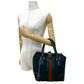 Gucci GG Logo Charm Leather Canvas Handbag