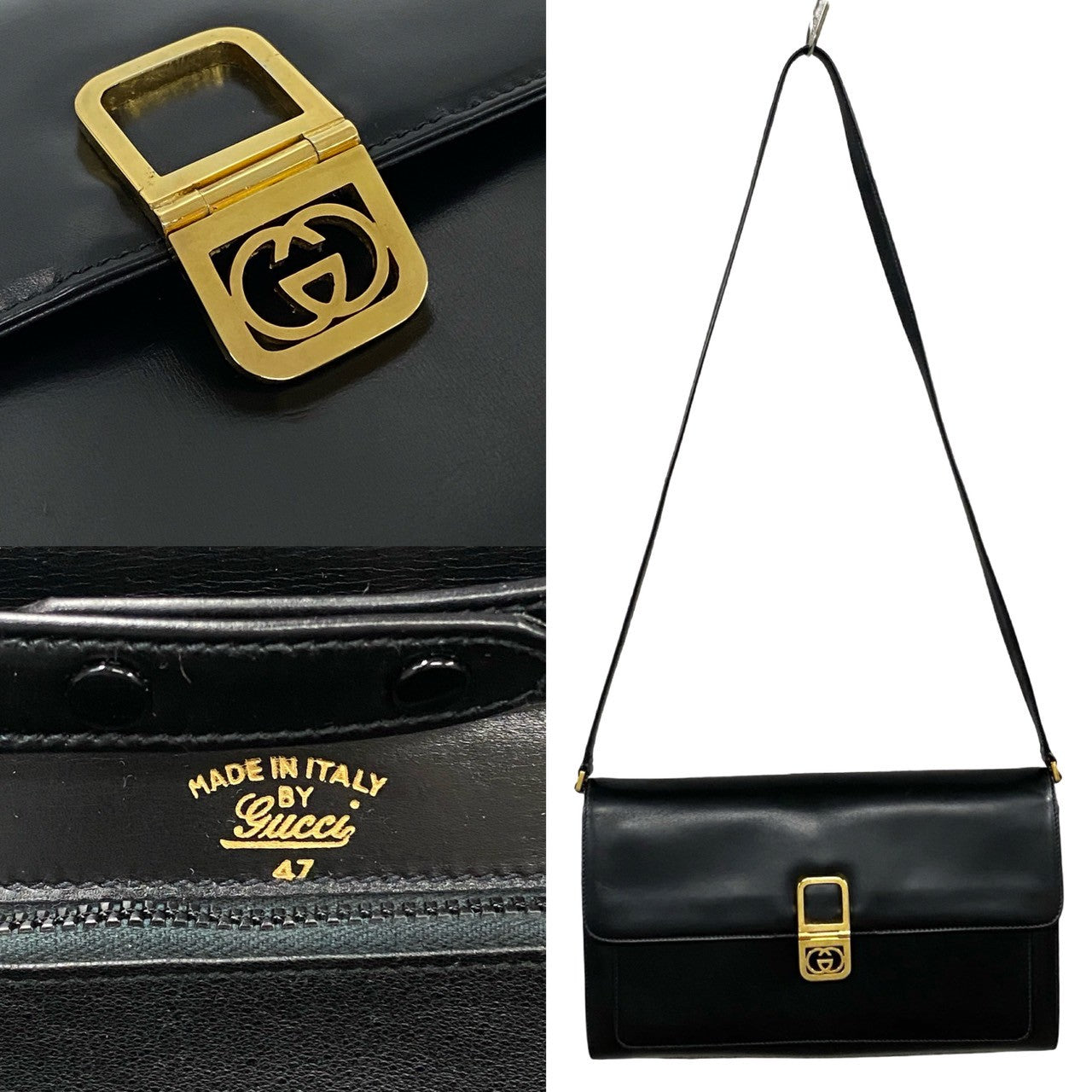 Gucci Leather 2way Shoulder Bag Clutch Bag