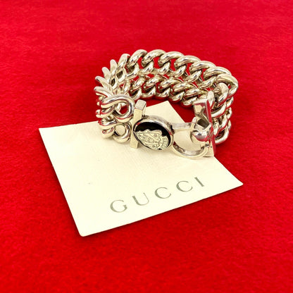 Gucci Crest Logo Silver 925 Bracelet